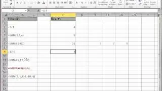In Excel: Enter a simple formula