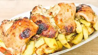 Запечённая курочка с картошкой.