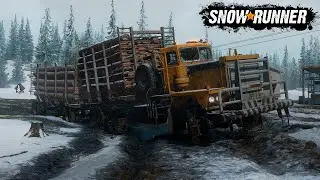 ЗАСТРЯЛИ В ЛЕСУ!! - ПЕРЕВОЗКА ДРОВ НА ЗАВОД - SnowRunner