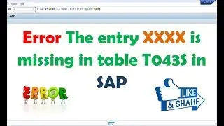 Error The entry BK01 is missing in table T043S in SAP