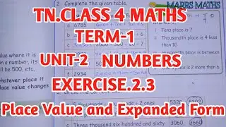 tn class 4 maths chapter 2 Numbers exercise 2.3/samacheer maths class 4/marrs maths