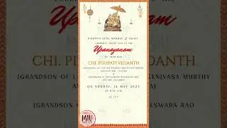 Thread Ceremony Invitation || Upanayanam Invitation Video