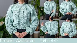 How to Crochet: Cable Stitch Sweater | Pattern & Tutorial DIY