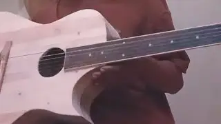 Tes gitar fretless uji coba gitar dari kayu dan bamb belum pasang fret
