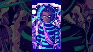 Drawing a spacey character from sketch to vector | 