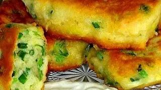 Оладьи на кефире с зелёным луком