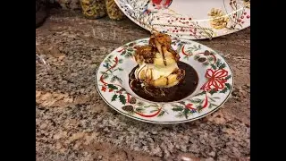 Vintage  Ice Cream Filled Cream  Puffs- with Hot Fudge Sauce