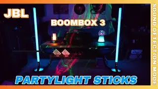 JBL Partylight Sticks 🥢in Sound Detection Mode with Boombox 3 🎆Added Light Show for Extra Flavor 🫨