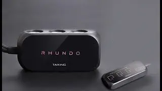 RHUNDO RS-20 3-WAY CAR CIGARETTE LIGHTER SPLITTER + 2 USB  + REMOTE TOUCH SENSOR SWITCH PANEL