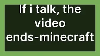If i talk, the vid ends-MINECRAFT