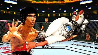 Crazy Fight 🔥🐉Robot Chicken vs. Bruce Lee - EA Sports UFC 4 Rematch