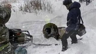 70 км на мотобуксировщиках. Пробег до истока реки Камы. День 1.