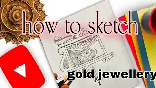 How to sketch✏️ gold jewellery 