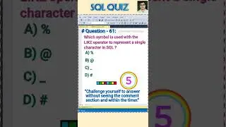 SQL Quiz 61 || #sql #mysql #coding #quiz #interview #mcq #shorts #viralvideo #reels @SekharAcademy1