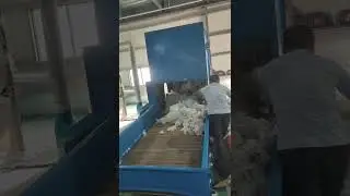 Bedding production line, carding machine+YGB96-3-6B quilting machine+ cutting machine #bedding