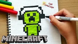 КРИПЕР В НАУШНИКАХ из MINECRAFT ! РИСУНКИ ПО КЛЕТОЧКАМ -   PIXEL ART