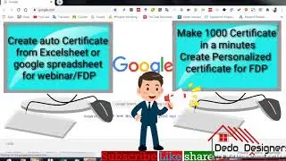 How to auto generate certificate from excel sheet or spreadsheet with complete step by step in hindi