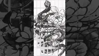 Змея и пионы. Тату эскизы. Татуировка с пионами и змеёй.