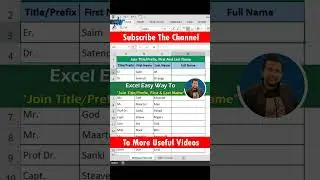 Join Title First And Last Name 😮 Excel Interview Question 