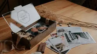 Wooden Photo Box for Photo and USB Flash Drive | Personalise Acrylic Lid | Wedding USB Box for Print