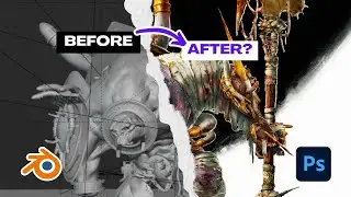 Dark Fantasy Zombie Ape Concept Art | Blender to Photoshop
