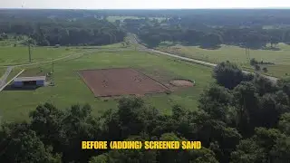 How many inches of screened sand did we add to the riding arena?