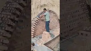 Red brick round arch wall construction process