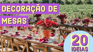 Decoração simples para mesa dos convidados do casamento; arranjos simples e sofisticados.