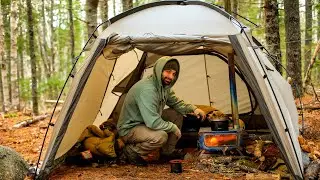 Hot Tent Winter Camping In Snow - Part 1