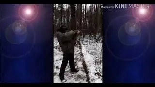Стрельба из винтовки. Видео было снято зимой.