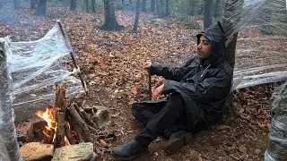 200₺ ile Yağmurlu Havada Barınak Kurmak🌧 | Doğanın Sesi🌬