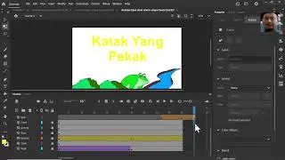 Animasi Tajuk ubah warna menggunakan shape tween di Adobe Animate cc