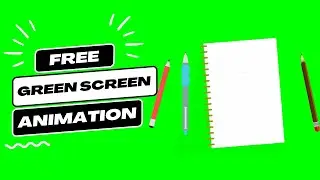 Desk notes notebook animation - free to use - green screen