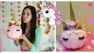 How to make a unicorn pumkin 🦄|| Como hacer un unicornio de calabaza||🦄