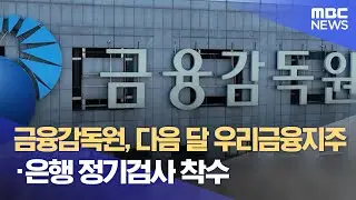 금융감독원, 다음 달 우리금융지주·은행 정기검사 착수 (2024.09.03/5시뉴스와경제/MBC)