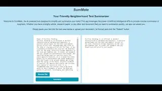 AI Powered Text Summarizer | Full-Stack Web Application | Postman Student Programs
