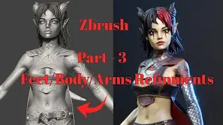 Zbrush Character Tutorial - Sculpting A Stylize Girl (Part 3)