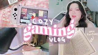 cozy gaming vlog 🎮 coffee talk on nintendo switch + reading legends & lattes