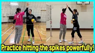 Practice and tips for powerful spikes！【volleyball】