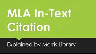 MLA In Text Citations