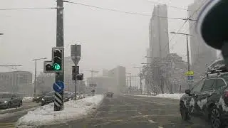 Driving in Vilnius, Lithuania on 26th of January, 2021