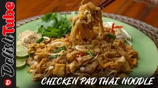 Chicken Pad Thai Noodle Recipes | ASMR Cooking No Talking