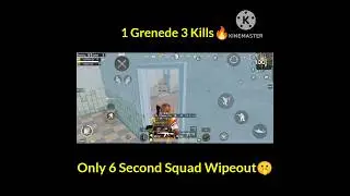 1 Grenede 3 Kills🔥Only 6 Second Squad Wipeout🔥