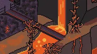 Pixel Art: "Terraria's Underworld Biome in an Isometric Perspective"