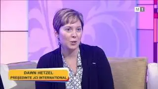 JCI President, Dawn Hetzel on the National TV Moldova 1