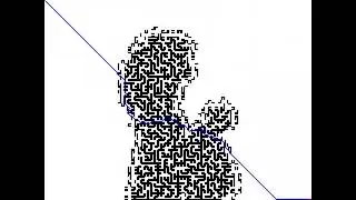 Bad apple but every frame is a maze including the shortest path through it