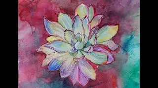 Renkli Sukulent / Colorful Succulent #benimleçiz #paintwithme