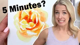 5 Minute Watercolor Rose Painting Challenge