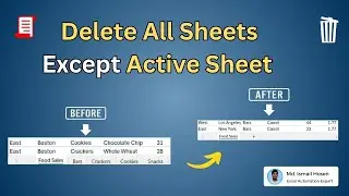 10. Delete All Sheets Except Active Sheet Using Office Scripts (Be careful before running the code)