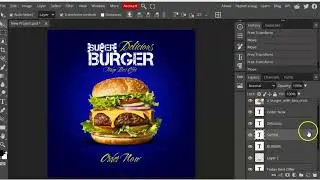 Simple and Easy  Burger Poster Designing in Photopea l  Photopea tutorial